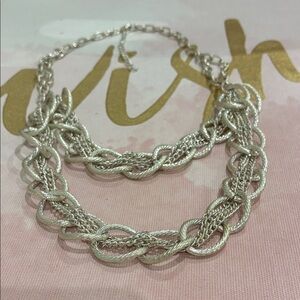 Silver Twisted Chain Necklace - Women's Jewelry